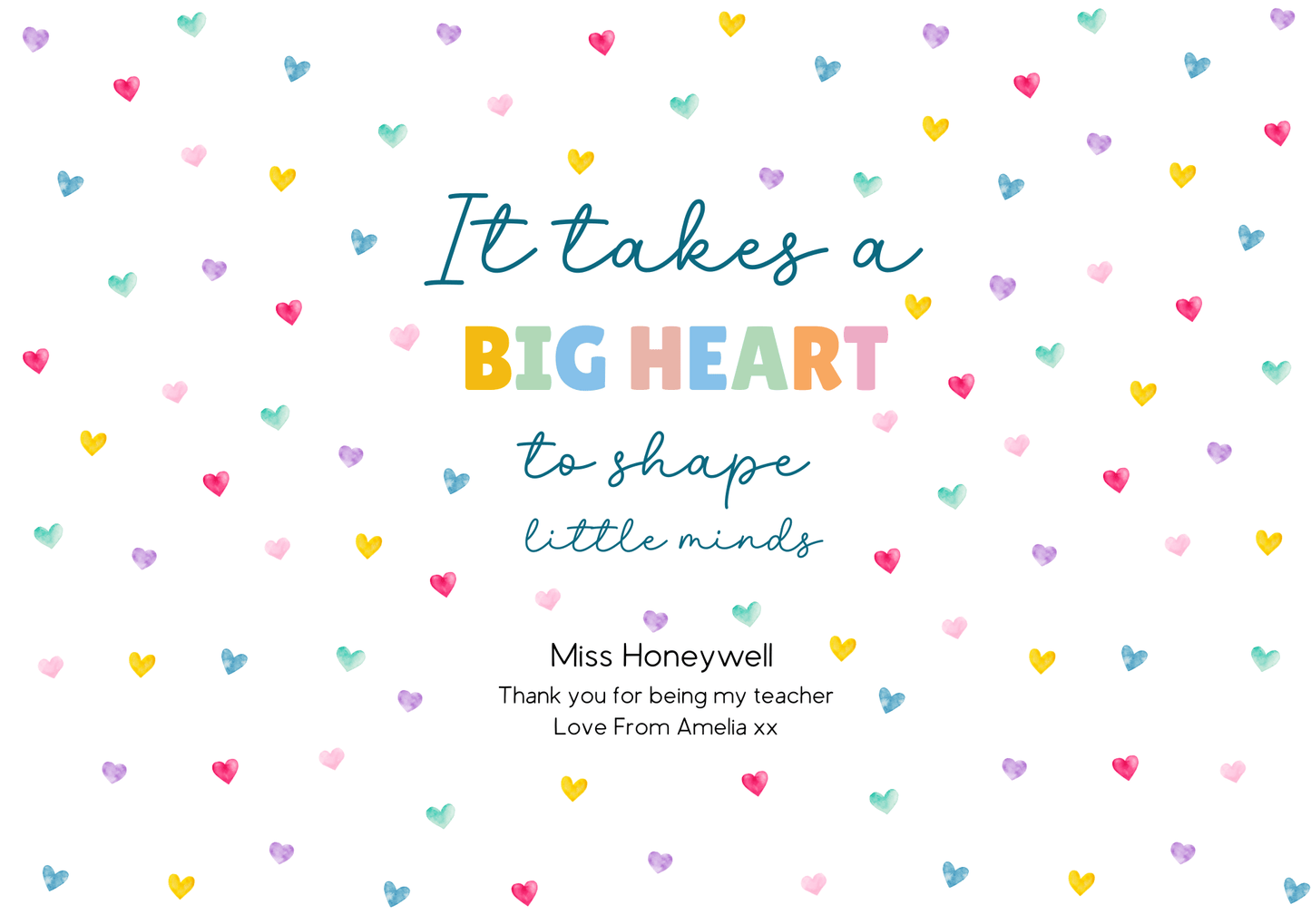 Chocolate Bar Wrapper - It Takes a Big Heart To Shape Little Minds - Wow Craft Blanks & Wraps