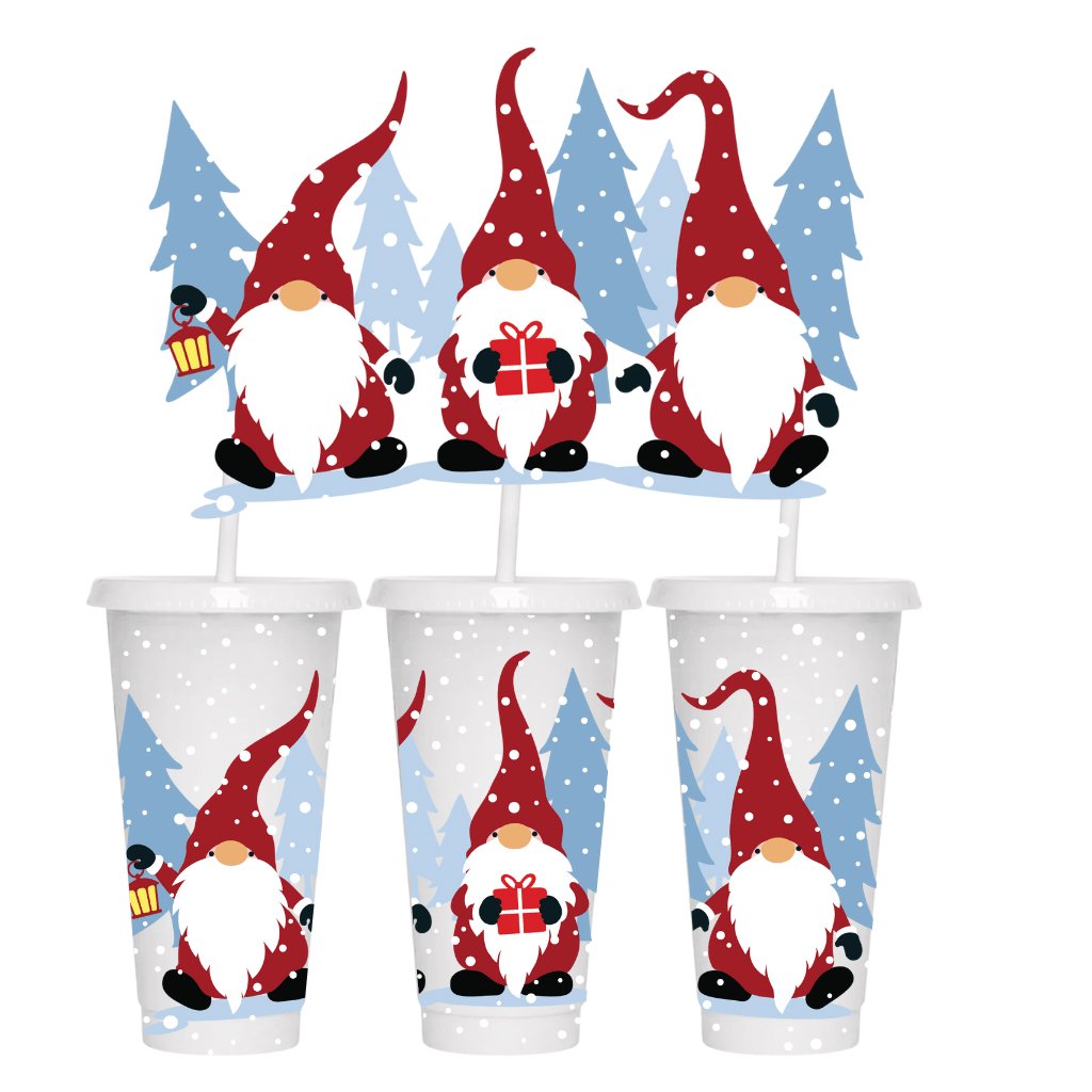 CHRISTMAS GNOME 24oz COLD CUP WRAP - Wow Wraps