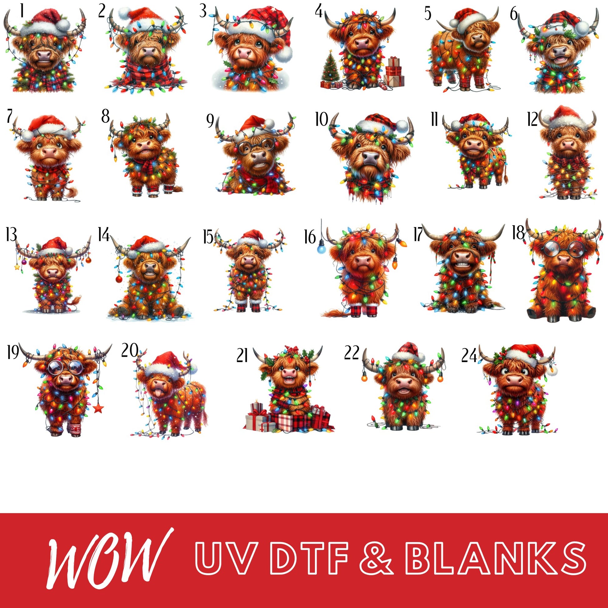 Christmas Highland Cows - Wow Wraps