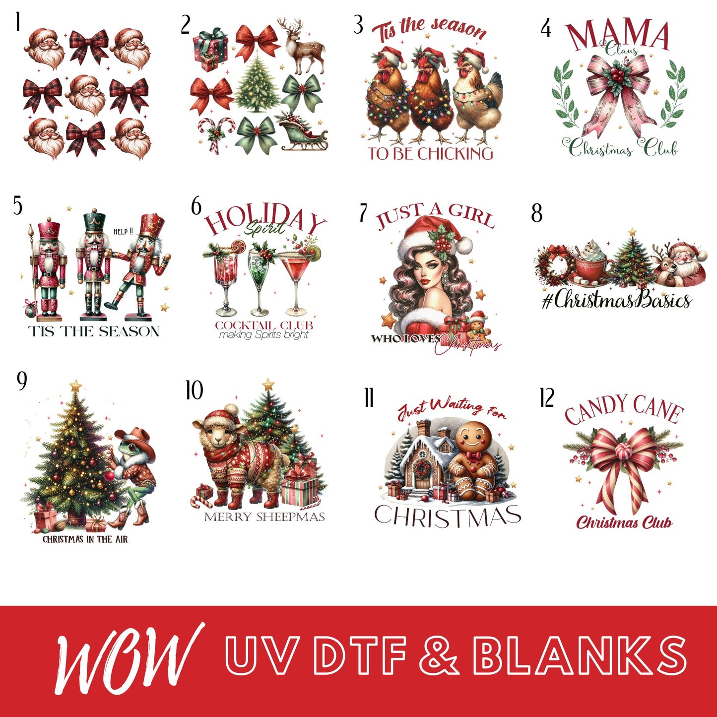 CHRISTMAS INDIVIDUAL UVDTF DECALS 2 - Wow Craft Blanks & Wraps