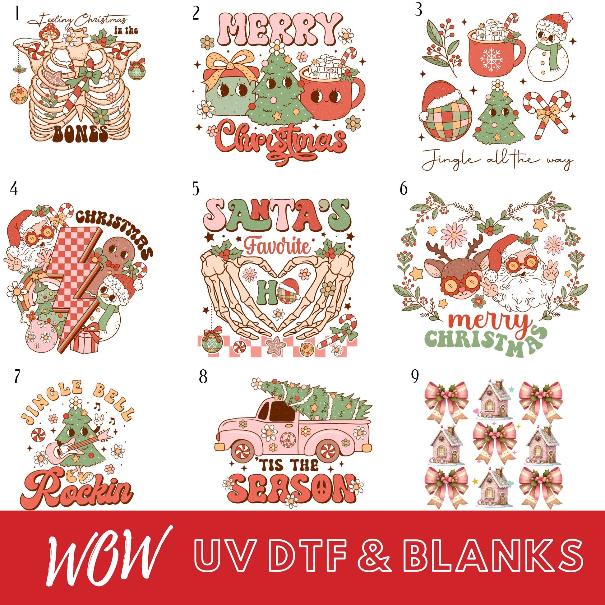 CHRISTMAS INDIVIDUAL UVDTF DECALS - Wow Craft Blanks & Wraps