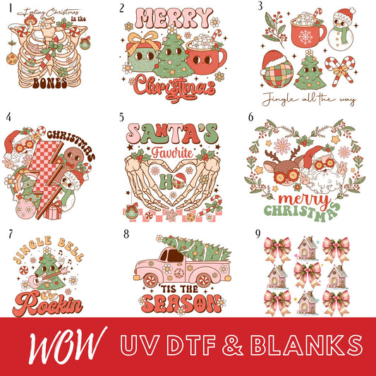 CHRISTMAS INDIVIDUAL UVDTF DECALS - Wow Craft Blanks & Wraps