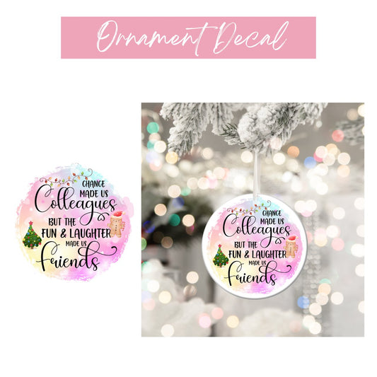 CHRISTMAS ORNAMENT WORK COLLEAGUES DECAL - Wow Wraps