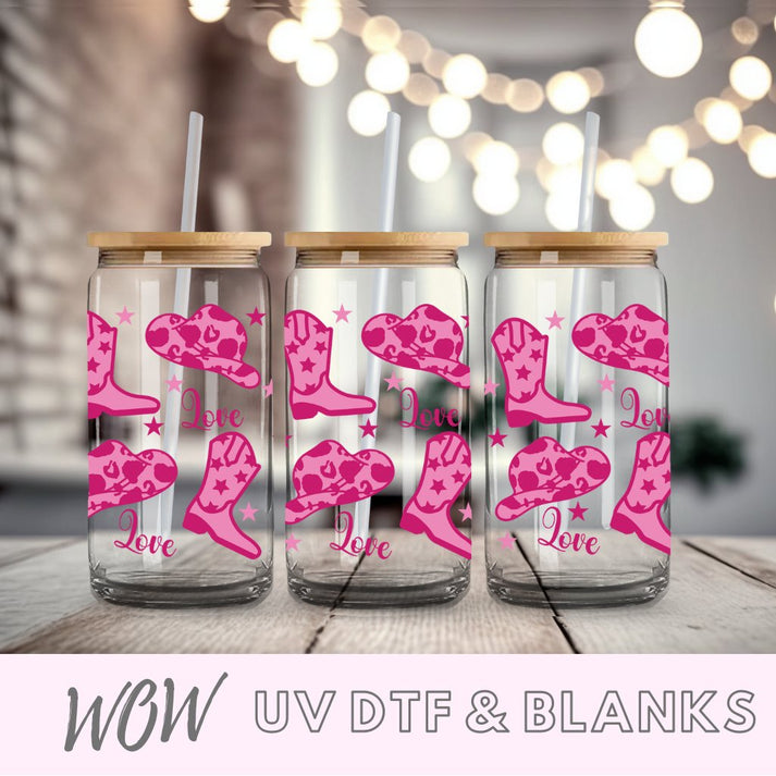 Cowboy Boot 16oz UV-DTF Libbey Wrap – Wow Craft Blanks & Wraps