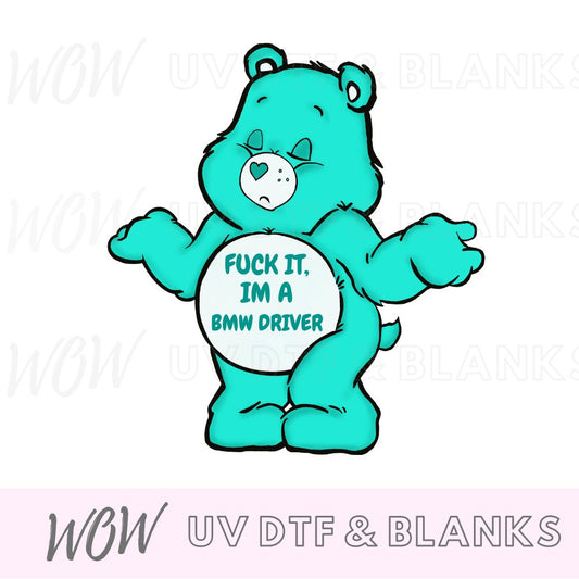 DRIVING SWEAR BEAR PROFANITY UV - DTF DECAL - Wow Wraps