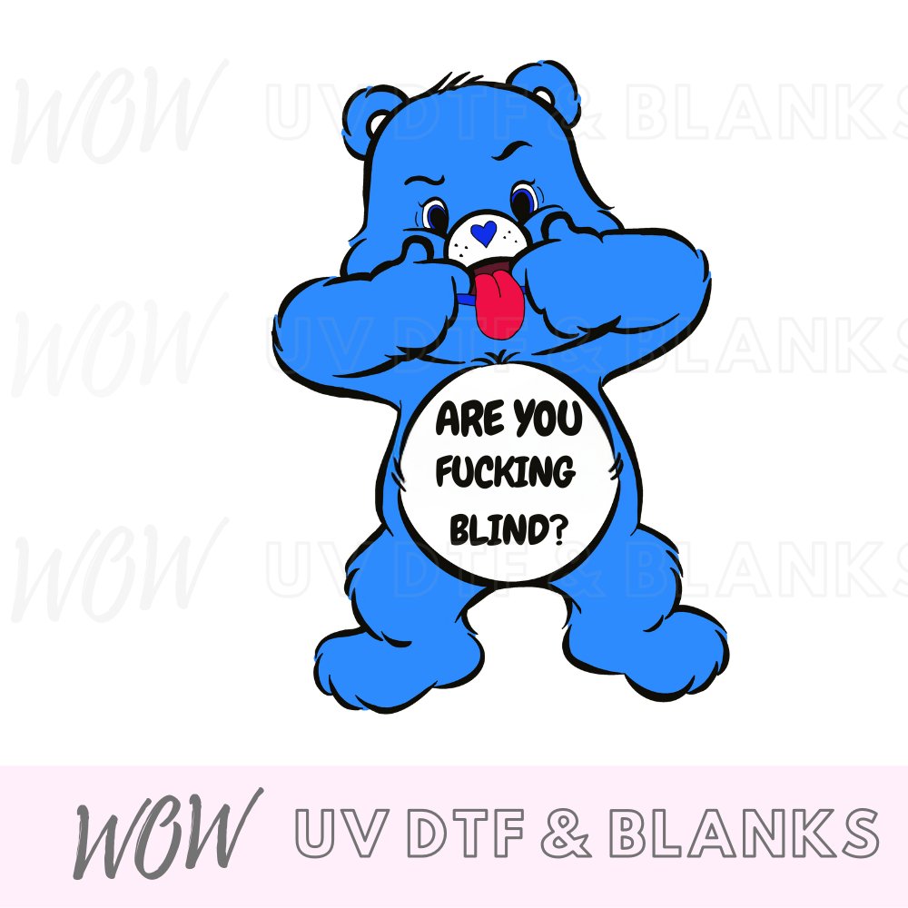 DRIVING SWEAR BEAR PROFANITY UV - DTF DECAL - Wow Wraps