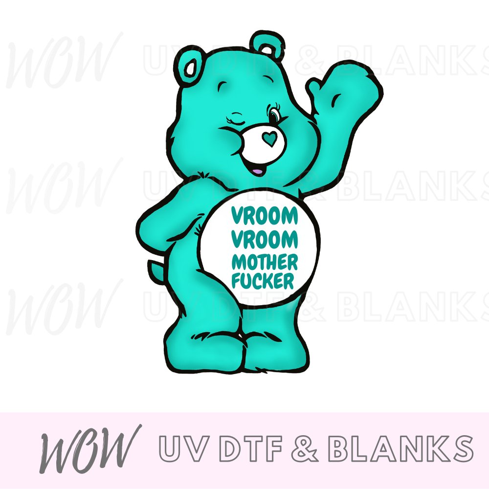 DRIVING SWEAR BEAR PROFANITY UV - DTF DECAL - Wow Wraps