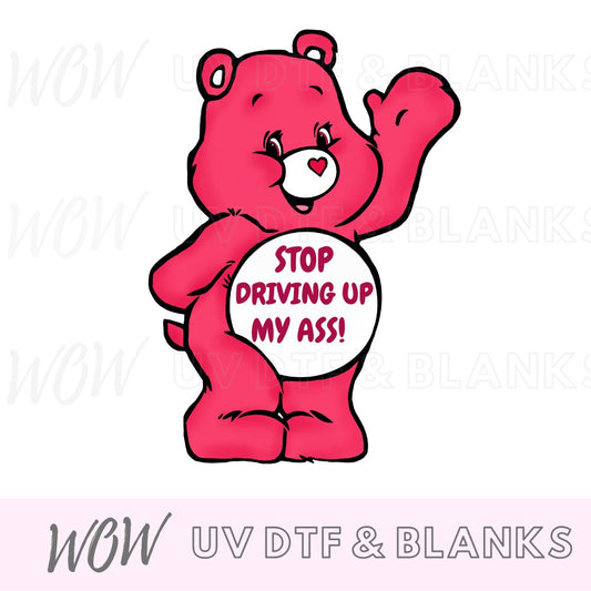 DRIVING SWEAR BEAR PROFANITY UV - DTF DECAL - Wow Wraps