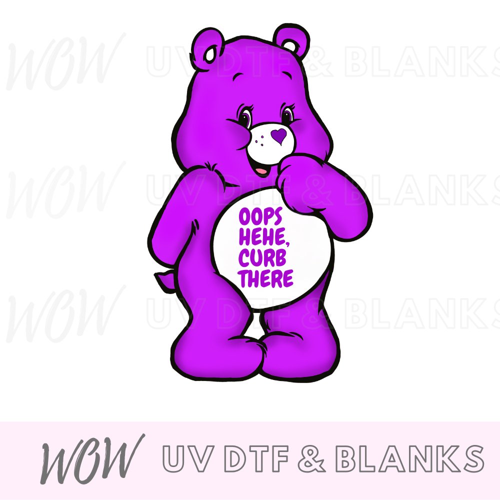 DRIVING SWEAR BEAR PROFANITY UV - DTF DECAL - Wow Wraps