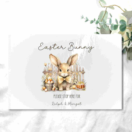 EASTER BUNNY PLEASE STOP HERE UV - DTF DECAL - Wow Craft Blanks & Wraps