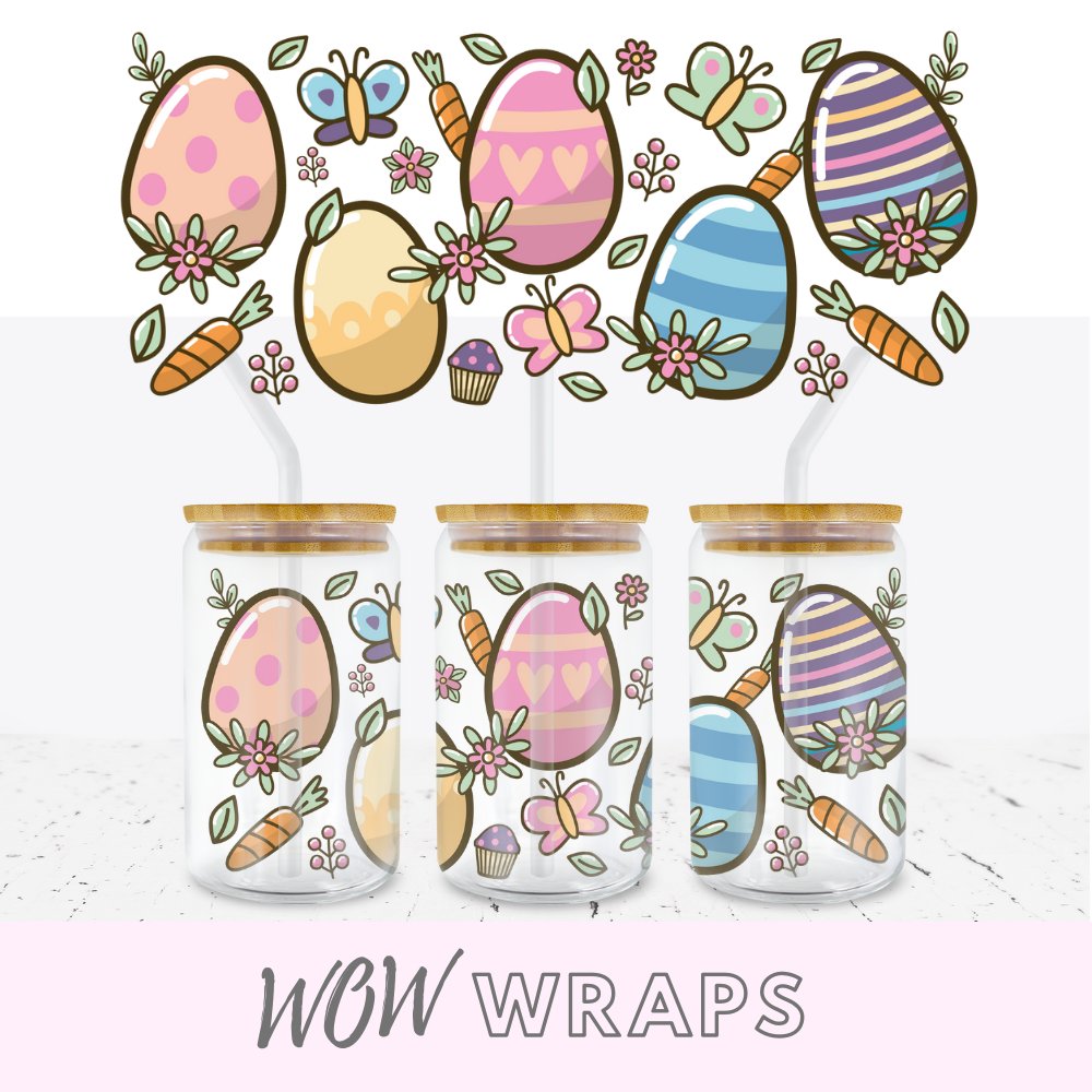 EASTER EGGS 16oz LIBBEY UV-DTF WRAP - Wow Wraps