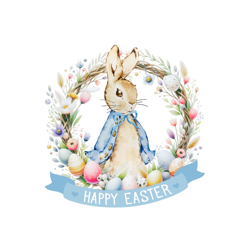 Easter Rabbit Decal Blue Coat - Wow Wraps