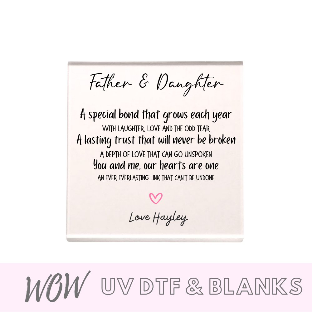 Fathers Day Decal - Father & Daughter Poem - Wow Wraps