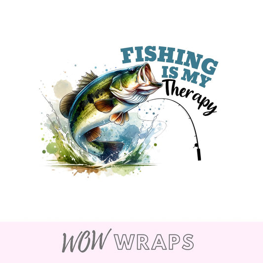 Fishing Decal - Fishing Is My Therapy - Wow Wraps