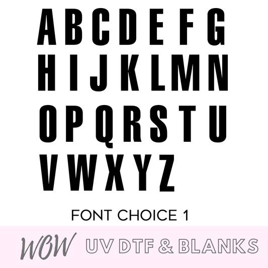 FULL ALPHABET SET - Wow Craft Blanks & Wraps