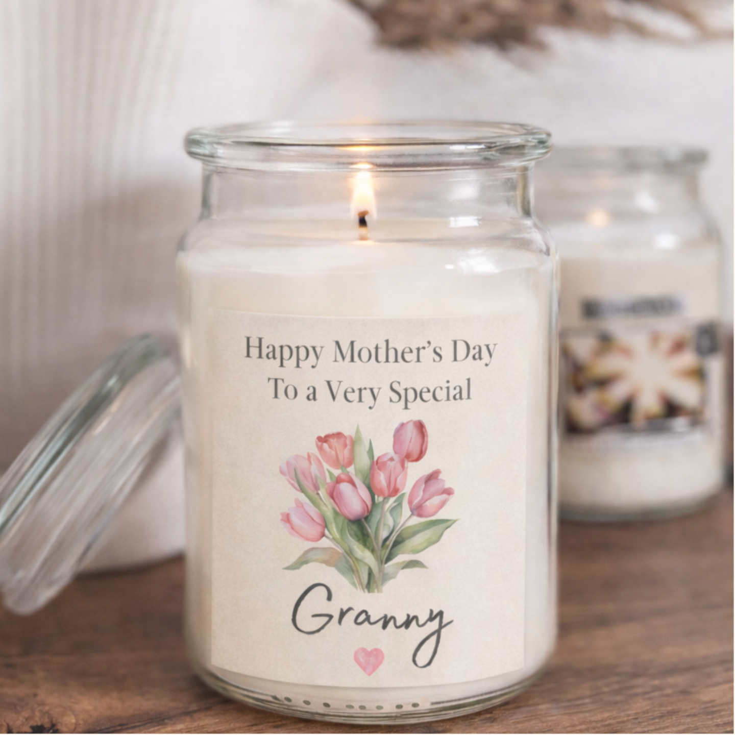 Mother's Day Tulip Candle Label - 2 Size Options