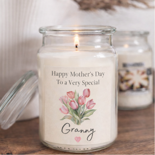 Mother's Day Tulip Candle Label - 2 Size Options