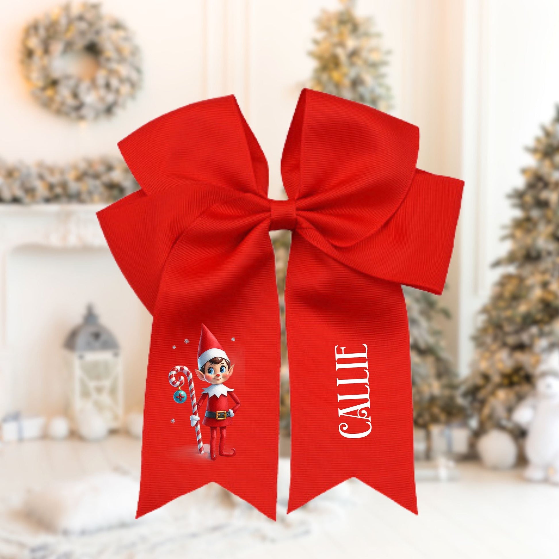 HAIR BOW / MINI DTF TRANSFER - CHRISTMAS ELF - Wow Craft Blanks & Wraps