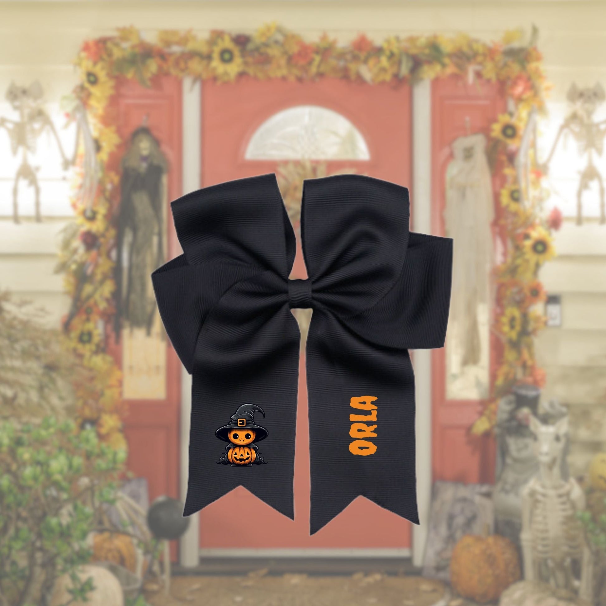 HAIR BOW / MINI DTF TRANSFER - HALLOWEEN PUMPKIN WITCH - Wow Craft Blanks & Wraps