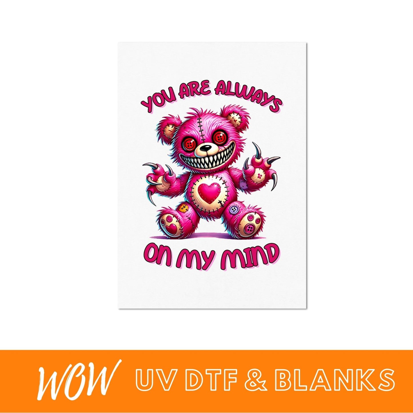 HALLOWEEN HORROR TEDDY UV - DTF DECAL - Wow Wraps