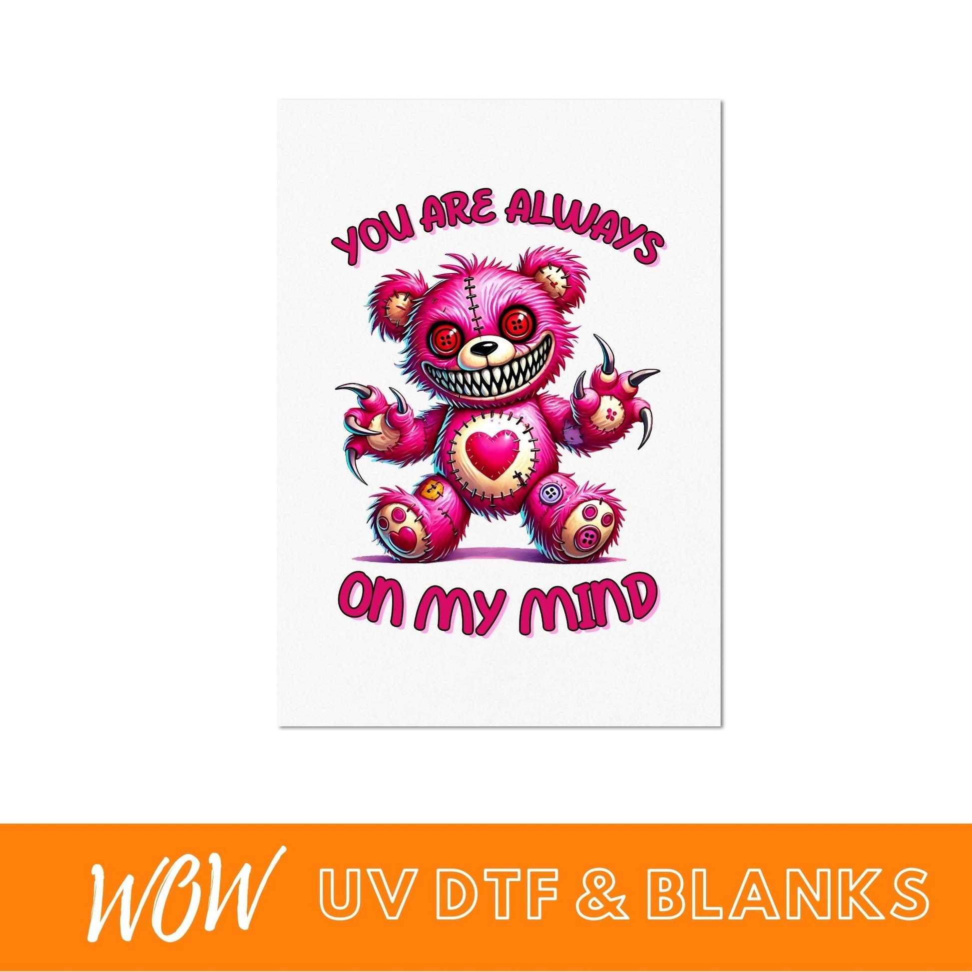 HALLOWEEN HORROR TEDDY UV - DTF DECAL - Wow Wraps