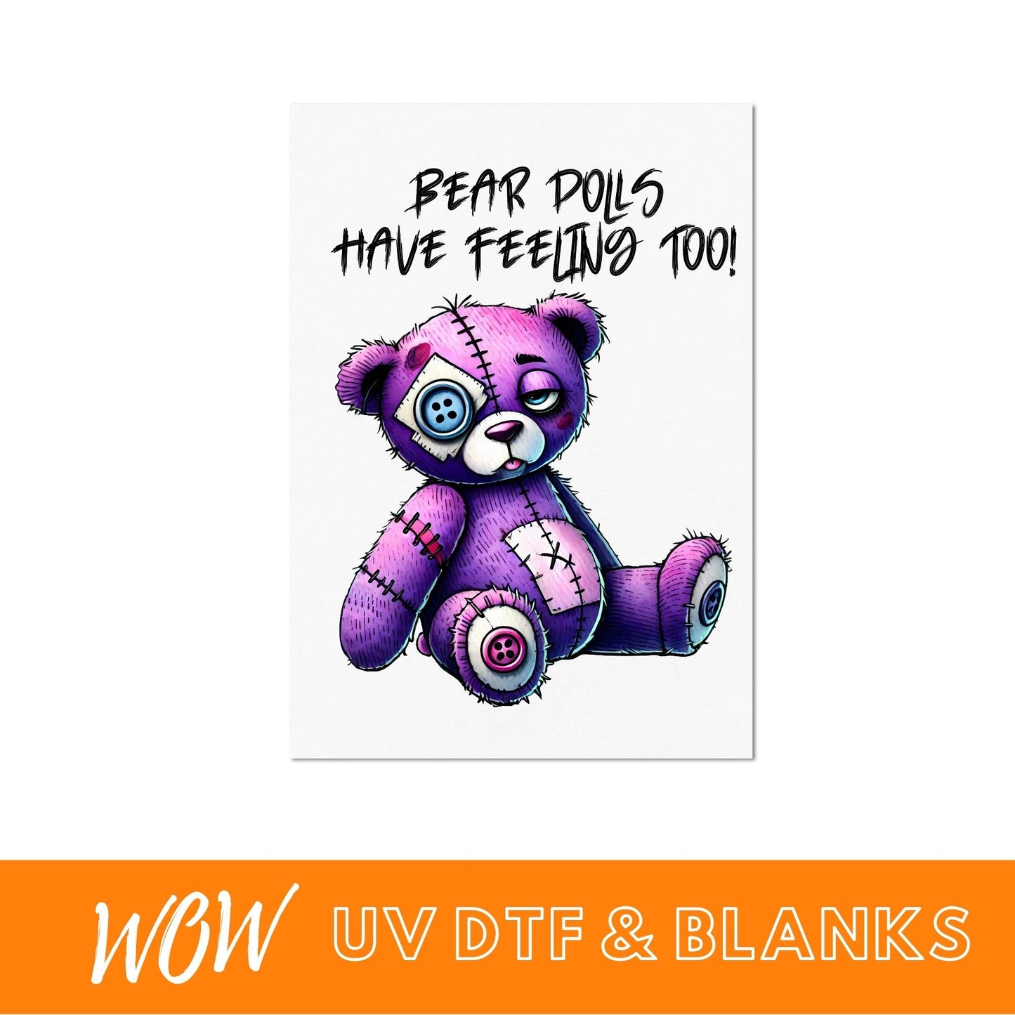 HALLOWEEN HORROR TEDDY UV - DTF DECAL - Wow Wraps