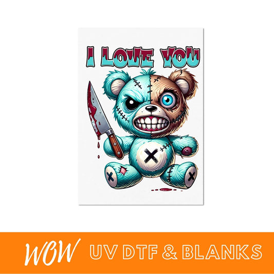 HALLOWEEN HORROR TEDDY UV - DTF DECAL - Wow Wraps