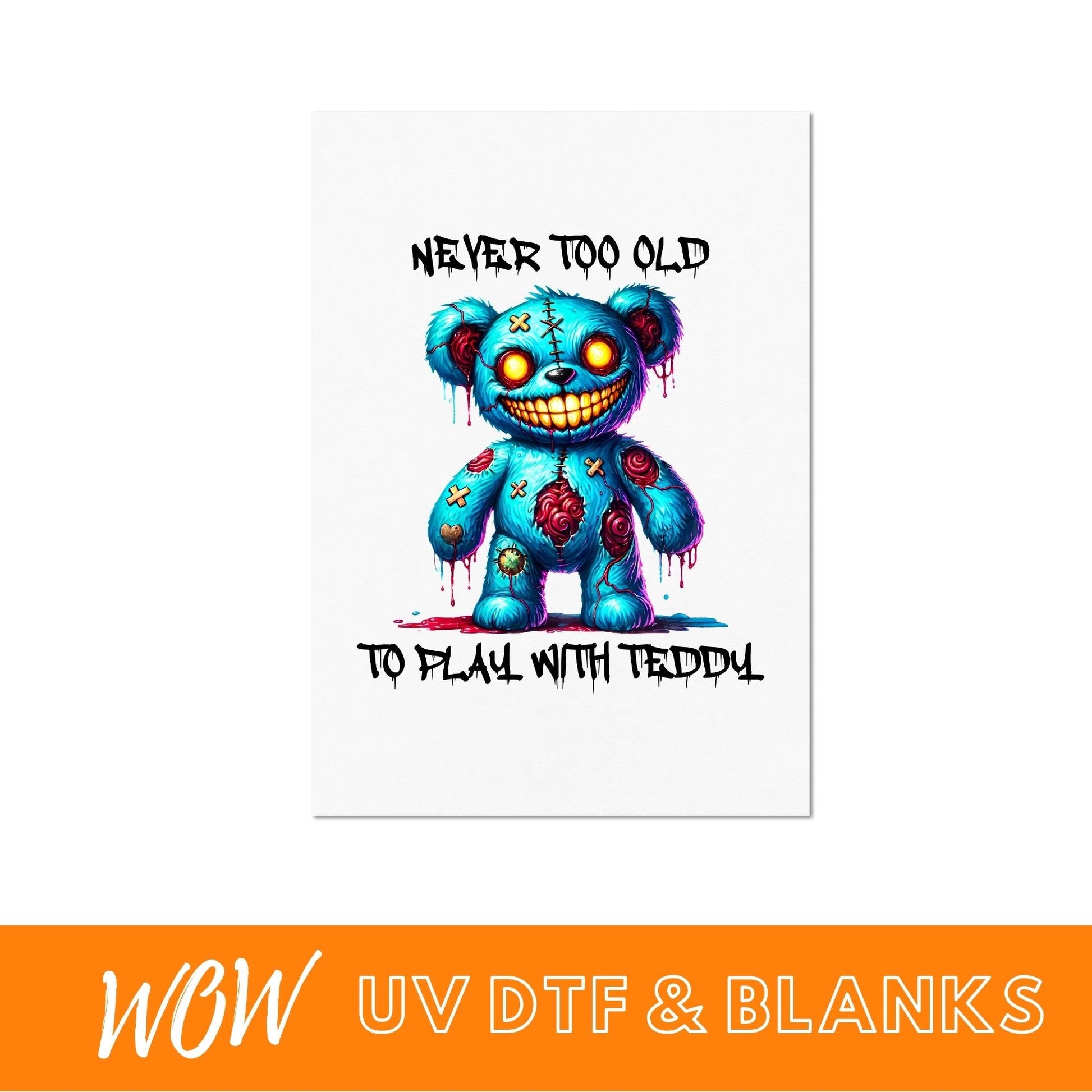 HALLOWEEN HORROR TEDDY UV - DTF DECAL - Wow Wraps