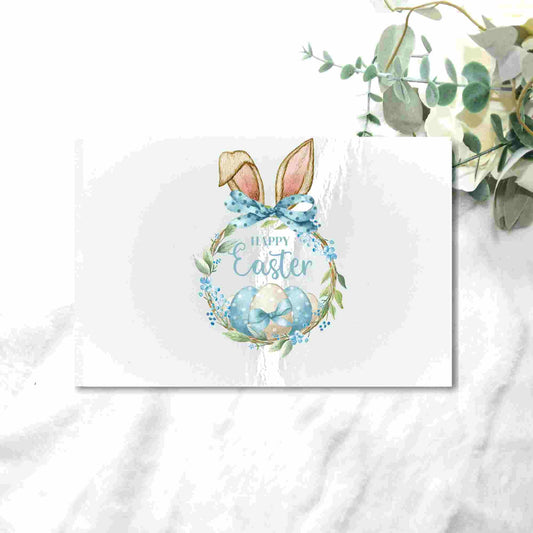 HAPPY EASTER BUNNY EARS WREATH UV - DTF DECAL - Wow Craft Blanks & Wraps