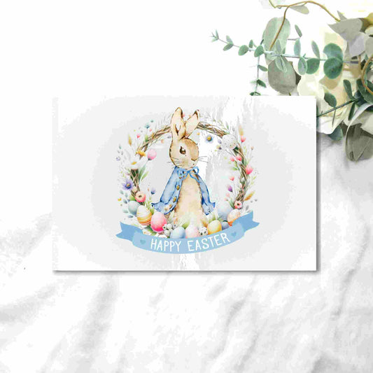 HAPPY EASTER RABBIT WREATH UV - DTF - Wow Craft Blanks & Wraps