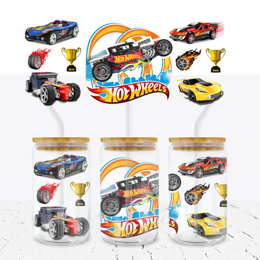 HOT WHEELS 16oz LIBBEY GLASS CAN WRAP - Wow Craft Blanks & Wraps