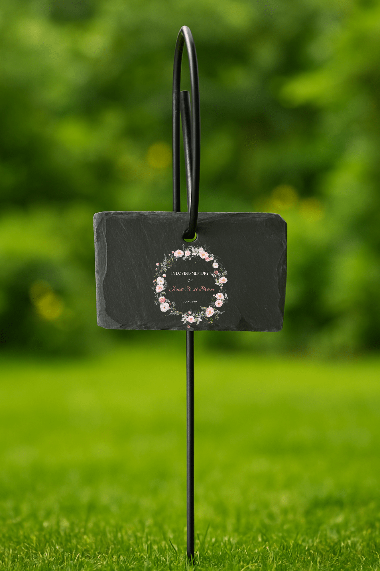 In Loving Memory Wreath UV - DTF for Memorial Slate Stake - Wow Craft Blanks & Wraps