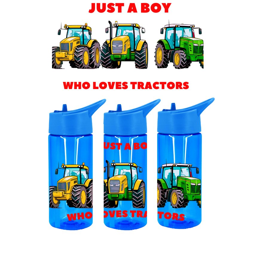 Just a Boy Who Love Tractors -420ml Tritan Wrap - Wow Wraps