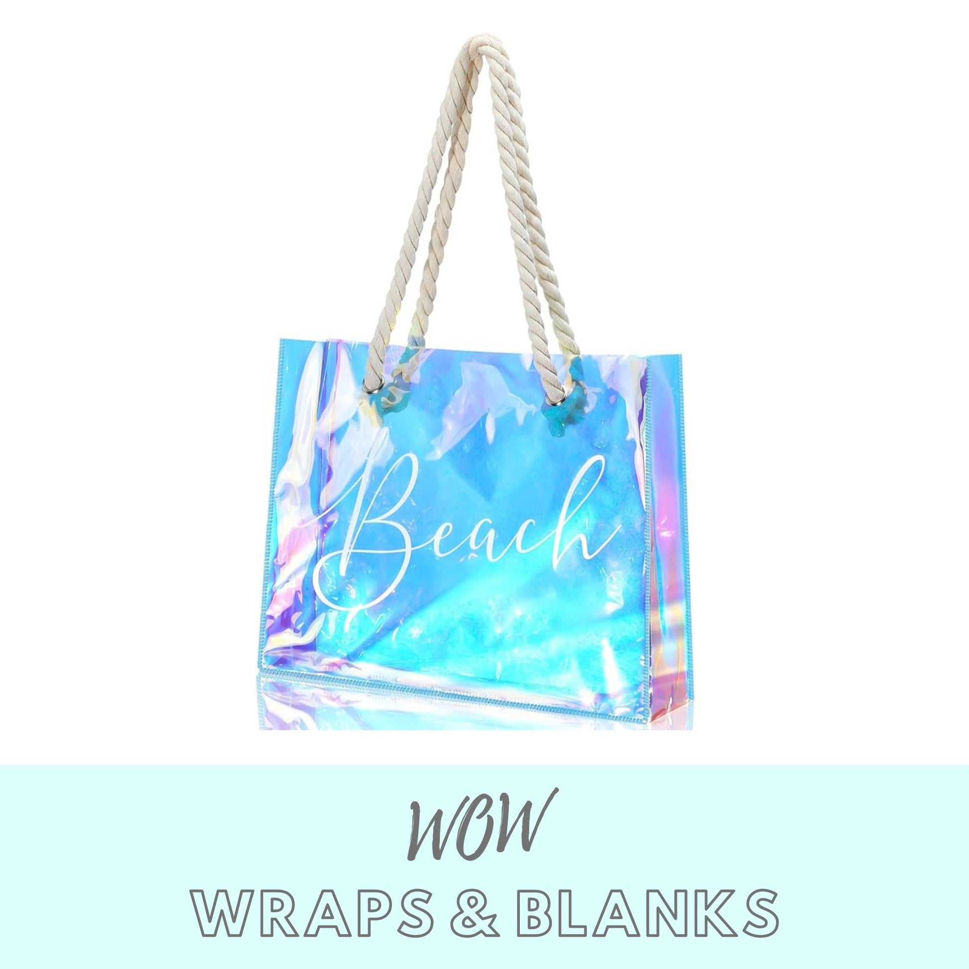 Large Holographic PVC Beach Bag with Rope Handle - Wow Wraps