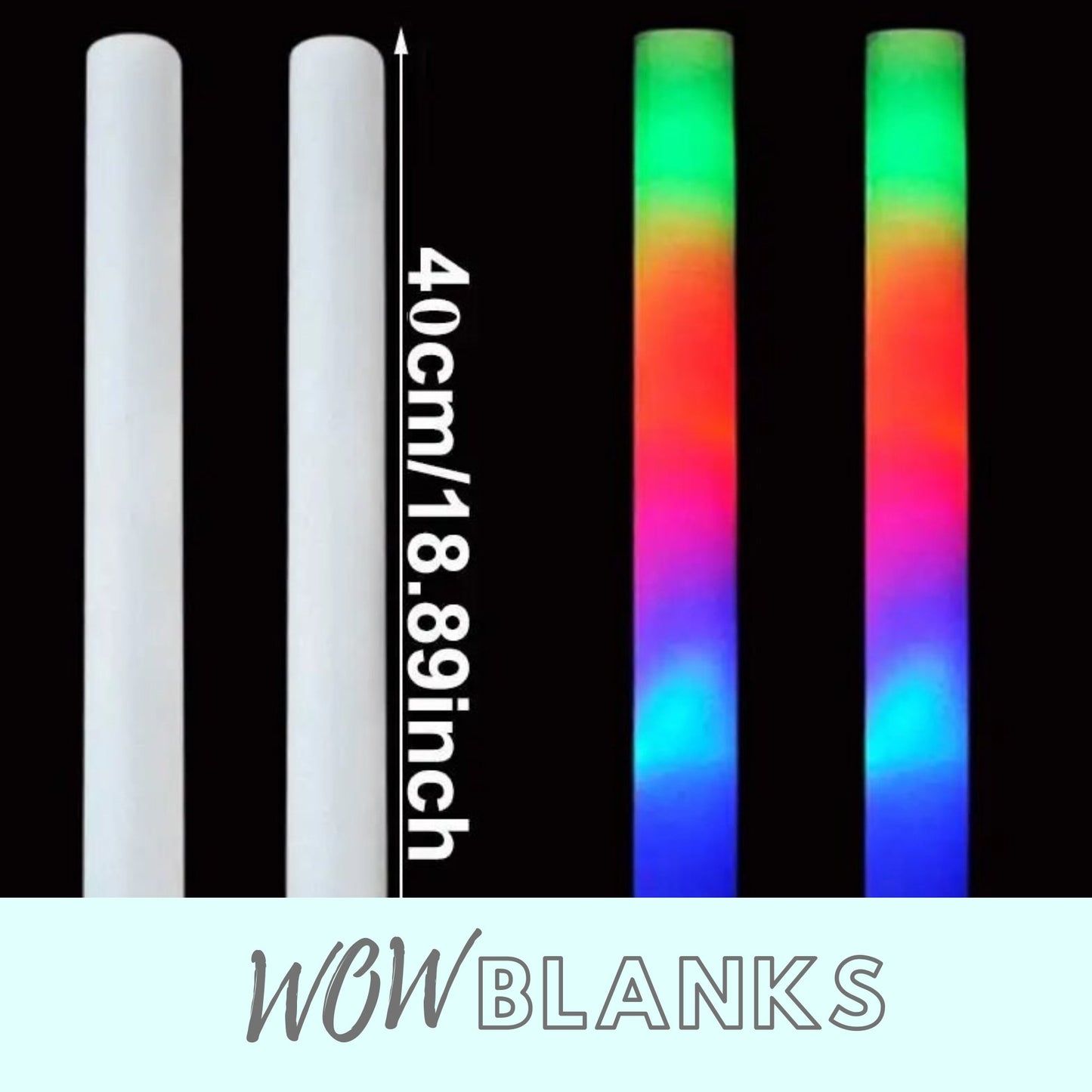 Large LED Strobe Foam Glow Sticks - Wow Wraps