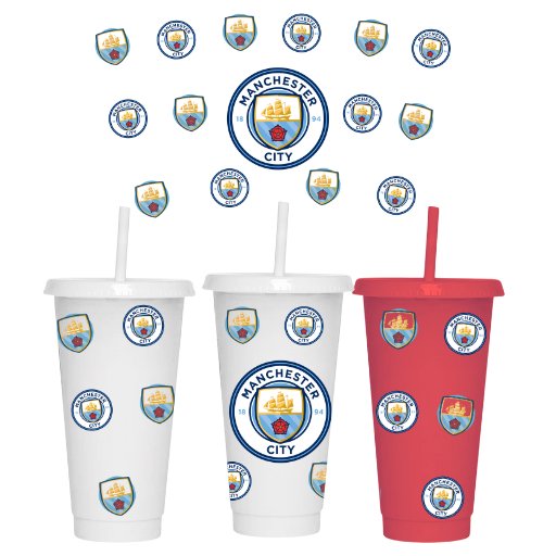 Man City Football 24oz Cold Cup UV DTFWrap (Copy) - Wow Wraps