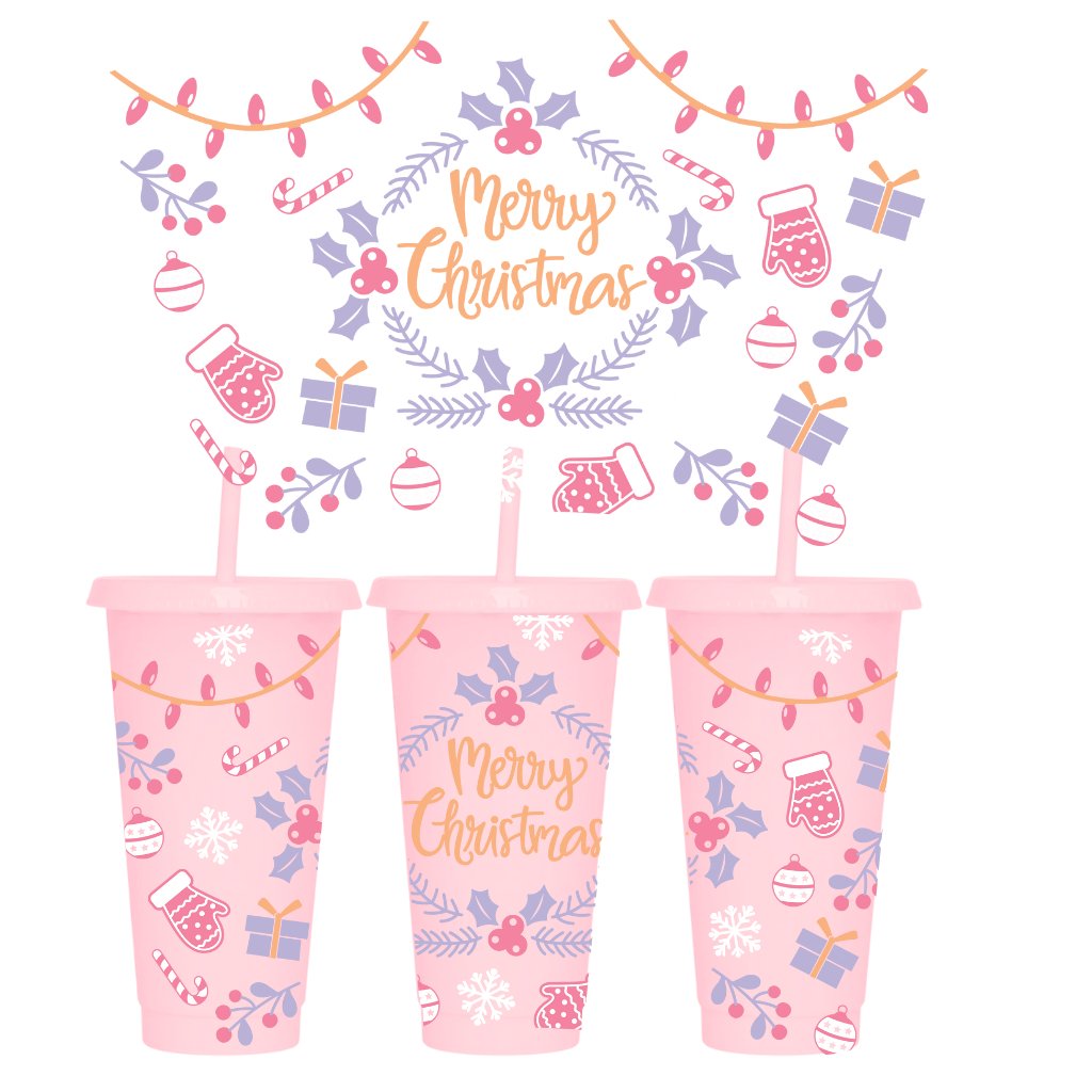 MERRY CHRISTMAS 24oz COLD CUP WRAP - Wow Wraps