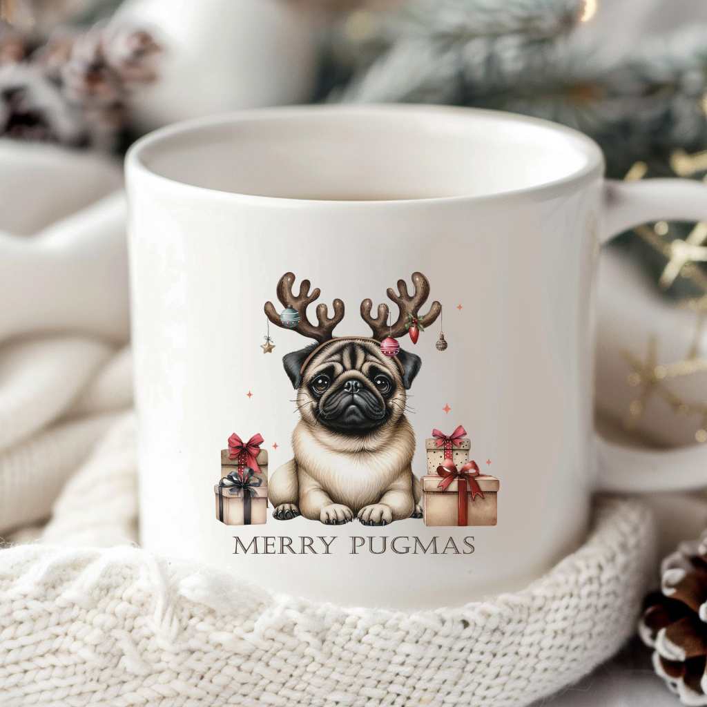 MERRY PUGMAS UV - DTF DECAL - Wow Craft Blanks & Wraps