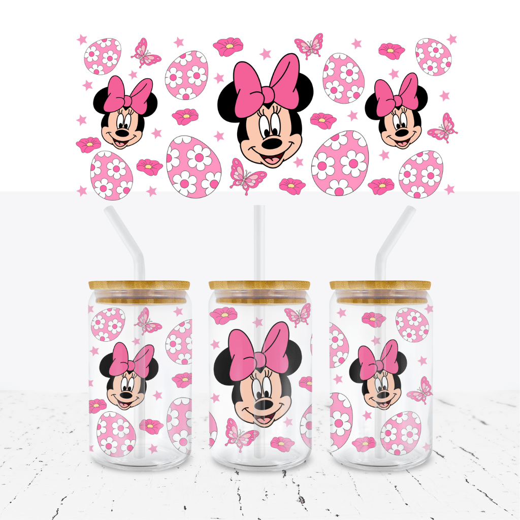 MINNIE MOUSE EASTER 16oz LIBBEY GLASS CAN WRAP - Wow Craft Blanks & Wraps