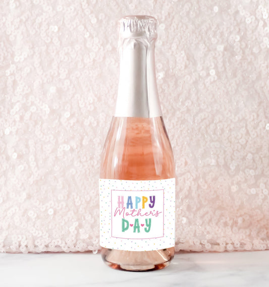 Eco Solvent Mini Wine/Prosecco Label - Happy Mothers Day