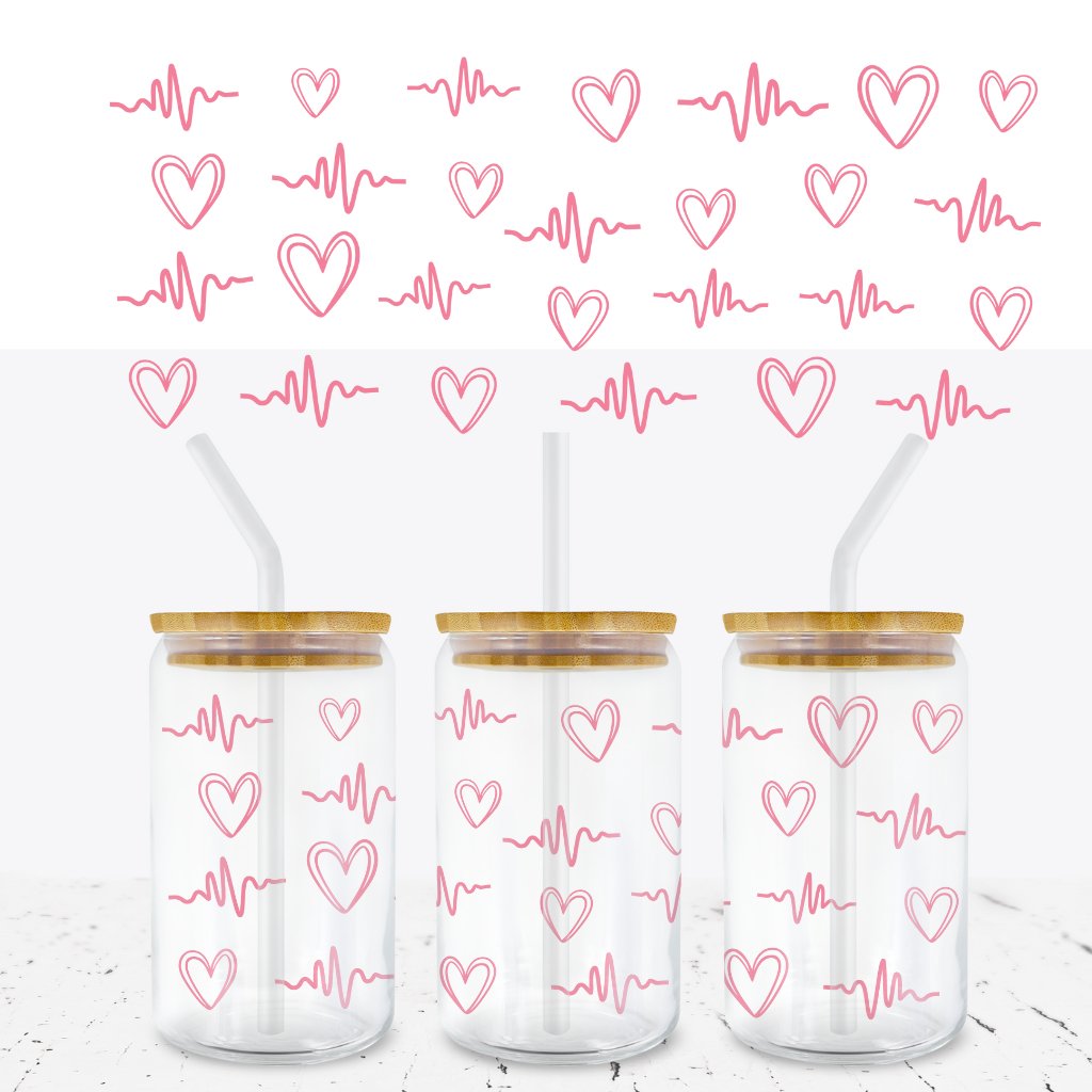 NURSE HEART 16oz LIBBEY GLASS CAN WRAP - Wow Wraps