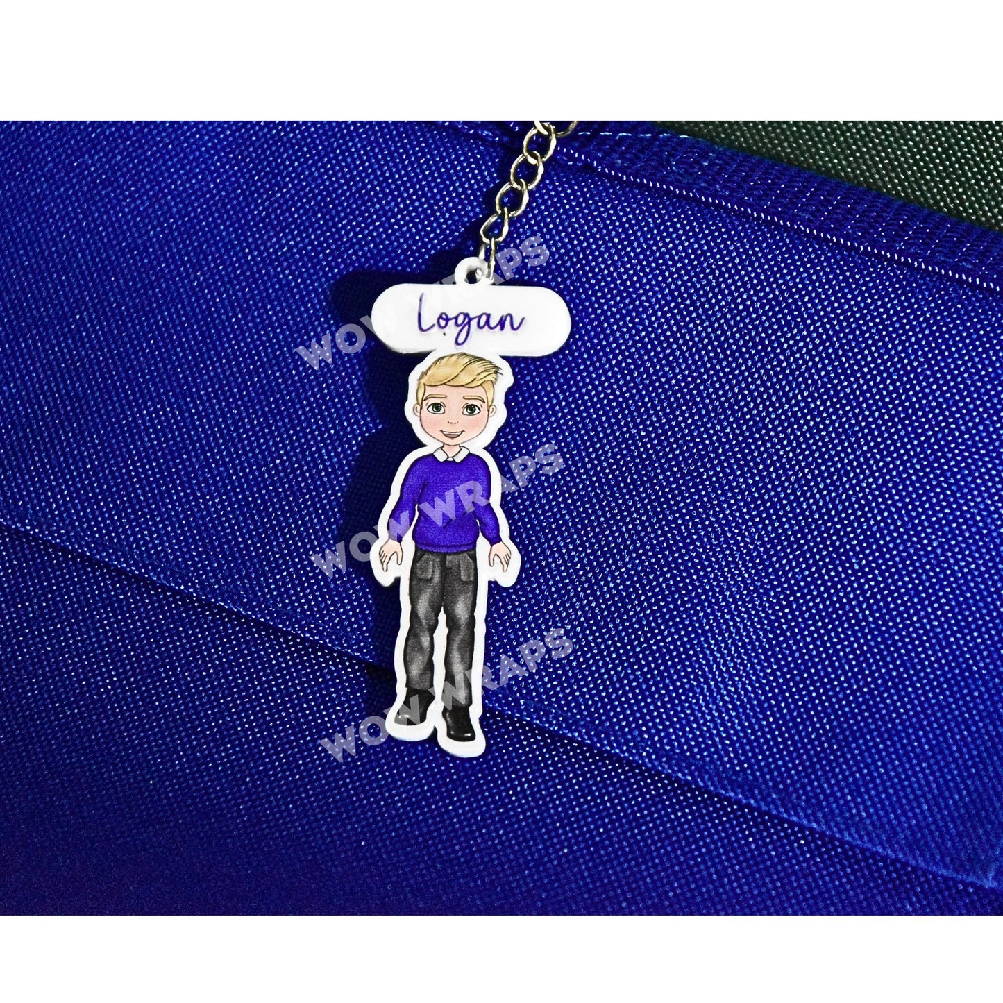 PERSONALISED SCHOOL DOLLY UV - DTF & MATCHING KEYRING - BOYS - Wow Craft Blanks & Wraps