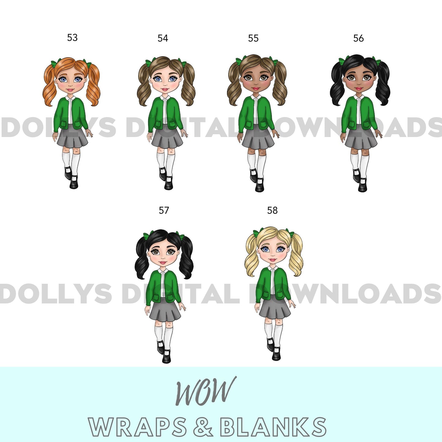 PERSONALISED SCHOOL DOLLY UV - DTF & MATCHING KEYRING - GIRLS - Wow Craft Blanks & Wraps