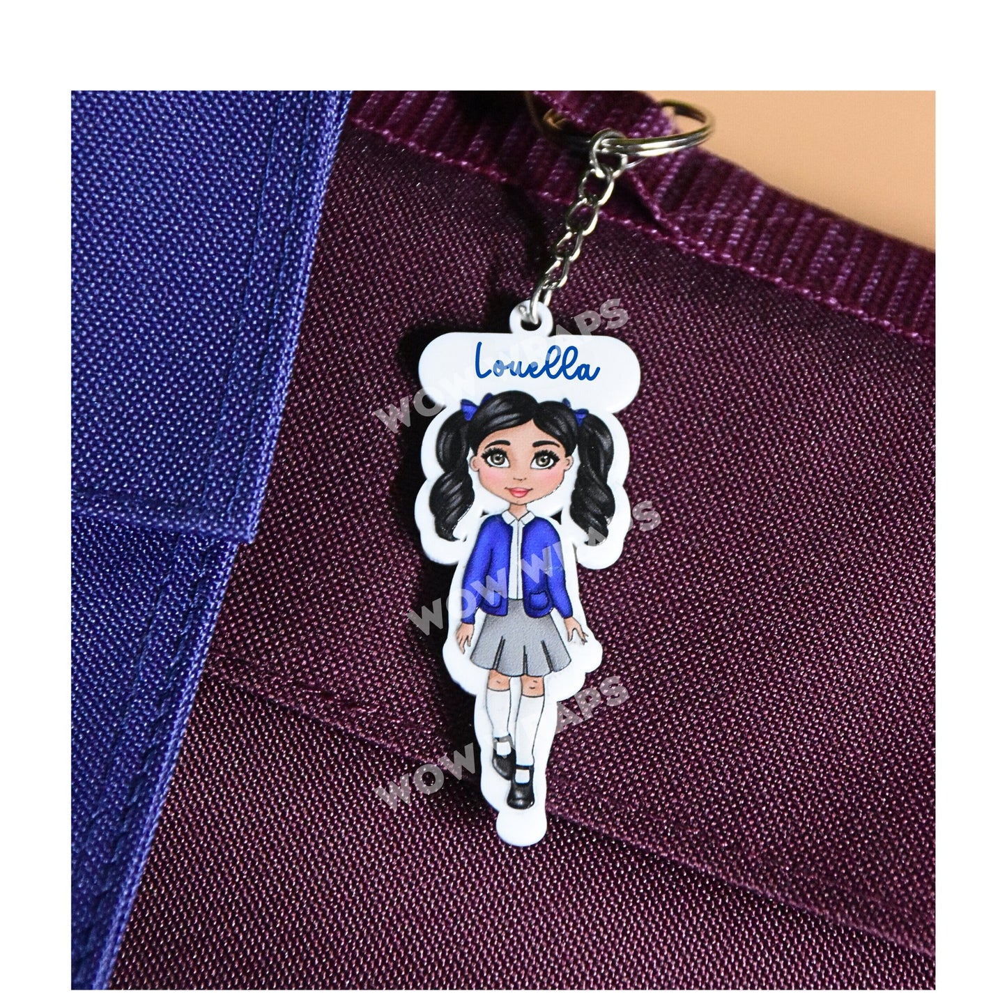 PERSONALISED SCHOOL DOLLY UV - DTF & MATCHING KEYRING - GIRLS - Wow Craft Blanks & Wraps