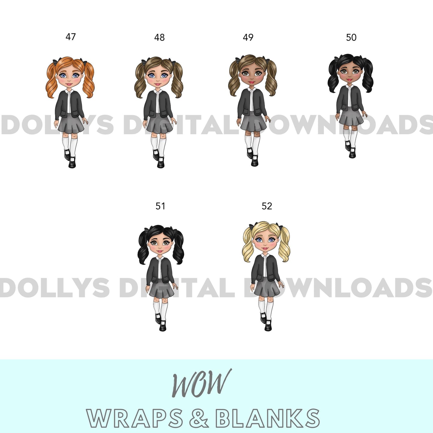 PERSONALISED SCHOOL DOLLY UV - DTF & MATCHING KEYRING - GIRLS - Wow Craft Blanks & Wraps