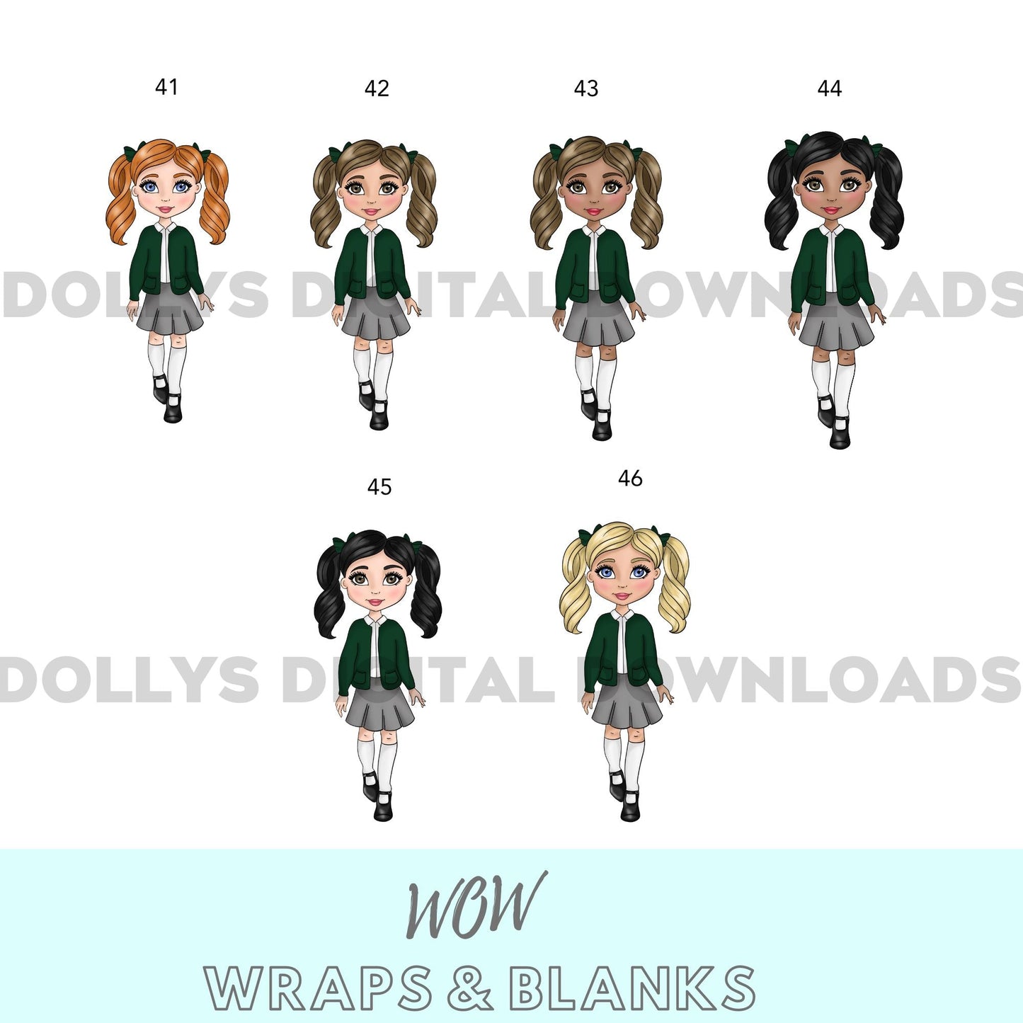 PERSONALISED SCHOOL DOLLY UV - DTF & MATCHING KEYRING - GIRLS - Wow Craft Blanks & Wraps