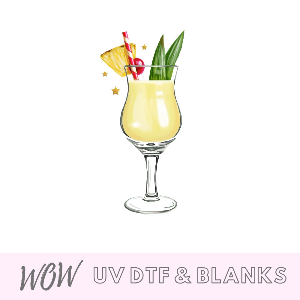 Pina Colada Cocktail UV-DTF Decal - Wow Wraps