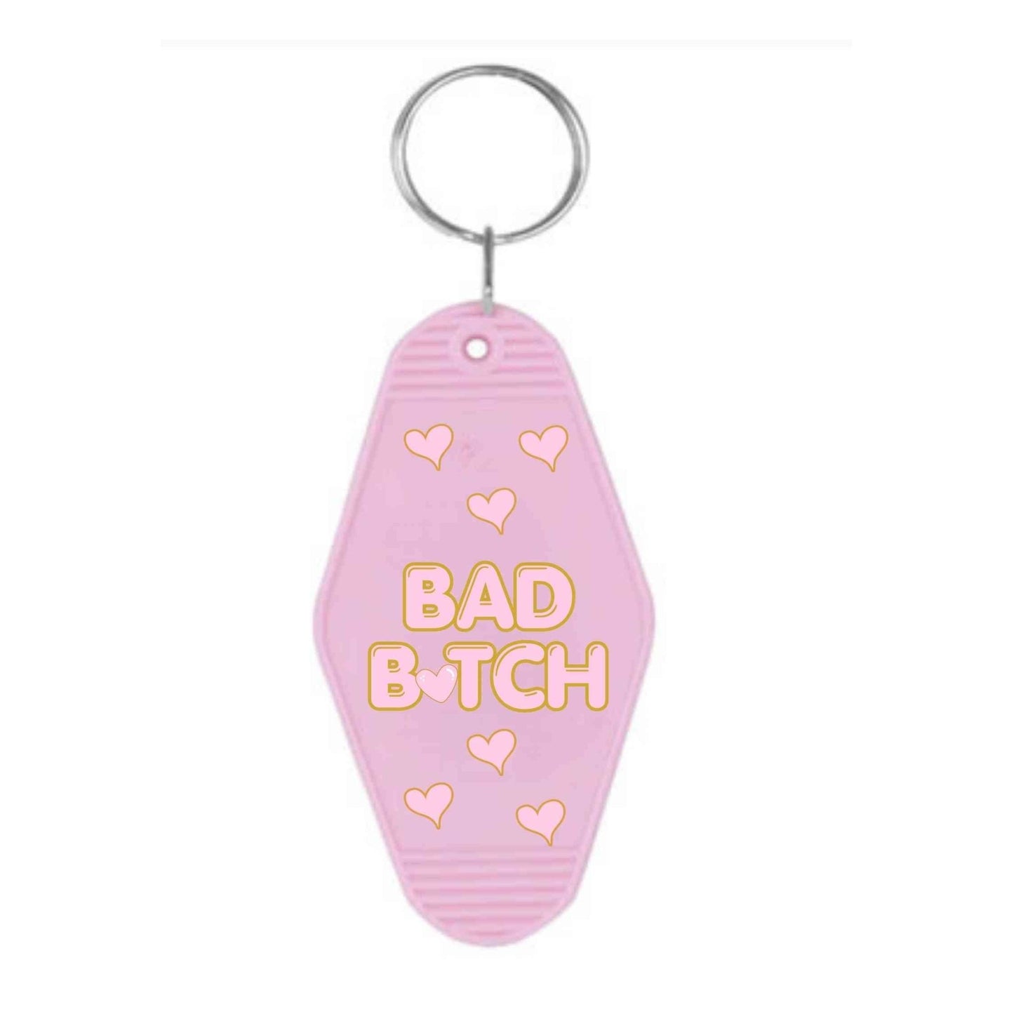 PINK CHRISTMAS - BAD B!TCH MOTEL KEYCHAIN UV - DTF - Wow Craft Blanks & Wraps