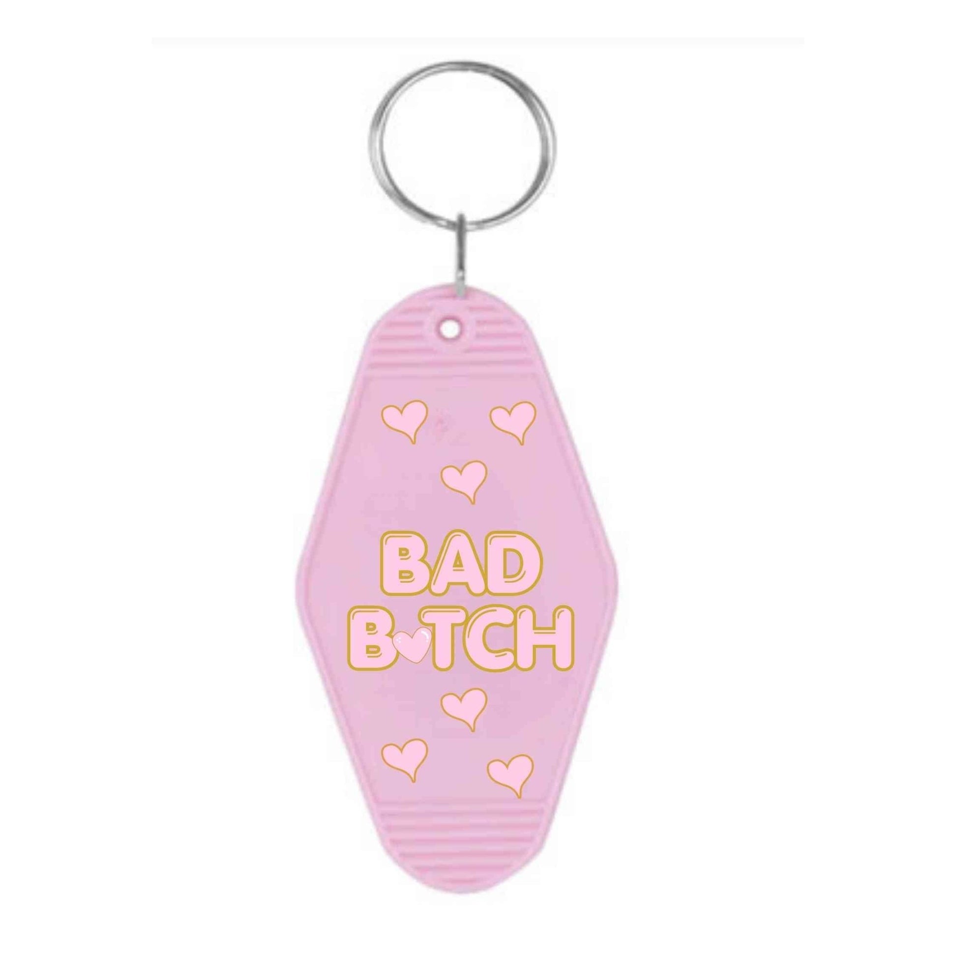 PINK CHRISTMAS - BAD B!TCH MOTEL KEYCHAIN UV - DTF - Wow Craft Blanks & Wraps