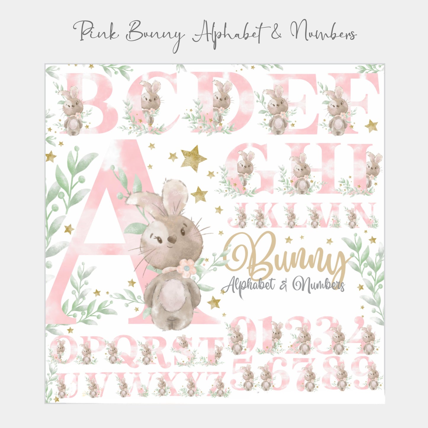 PINK HOPPY BUNNY INITIAL & NAME- MONEY BOX UV-DTF DECAL - Wow Wraps